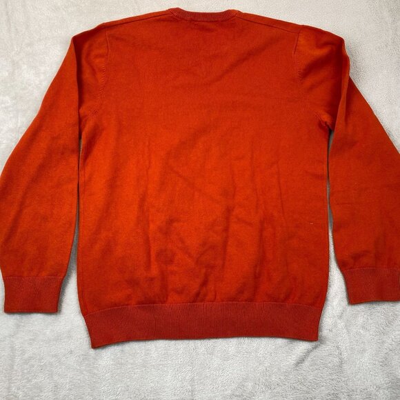 Old Navy Mens Sweater Large Pullover V-Neck Cotton Blend Orange V-Neck Knit - Picture 9 of 9